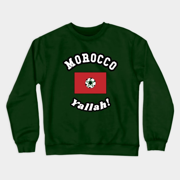 ⚽ Morocco Football, علم المغرب Moroccan Flag, Team Spirit Crewneck Sweatshirt by Pixoplanet